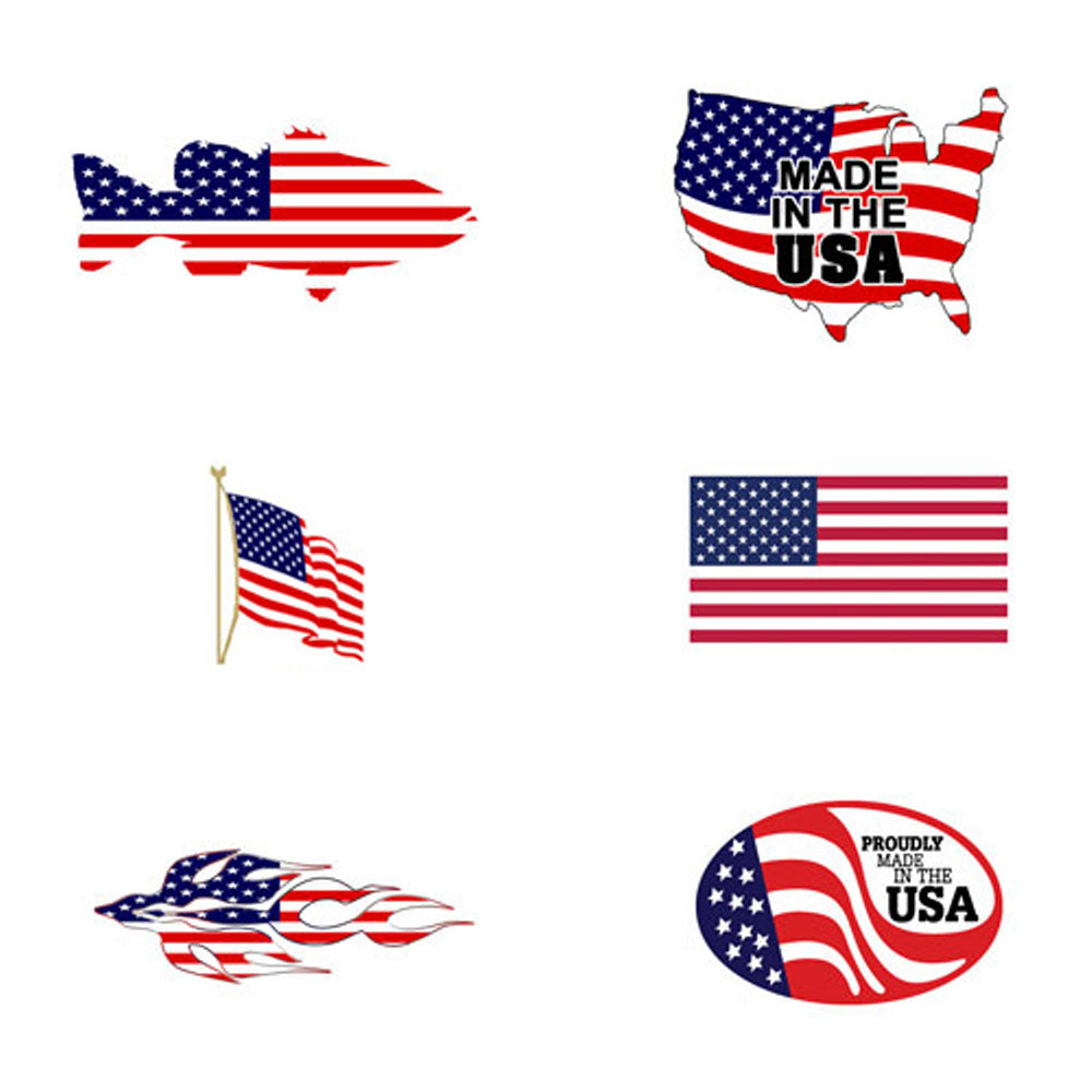 American Heritage Rod Decals USA Flame