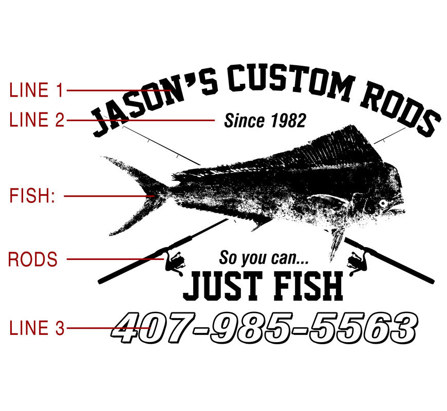 Women's Custom T-Shirt: Vintage Distressed Fish and Rods