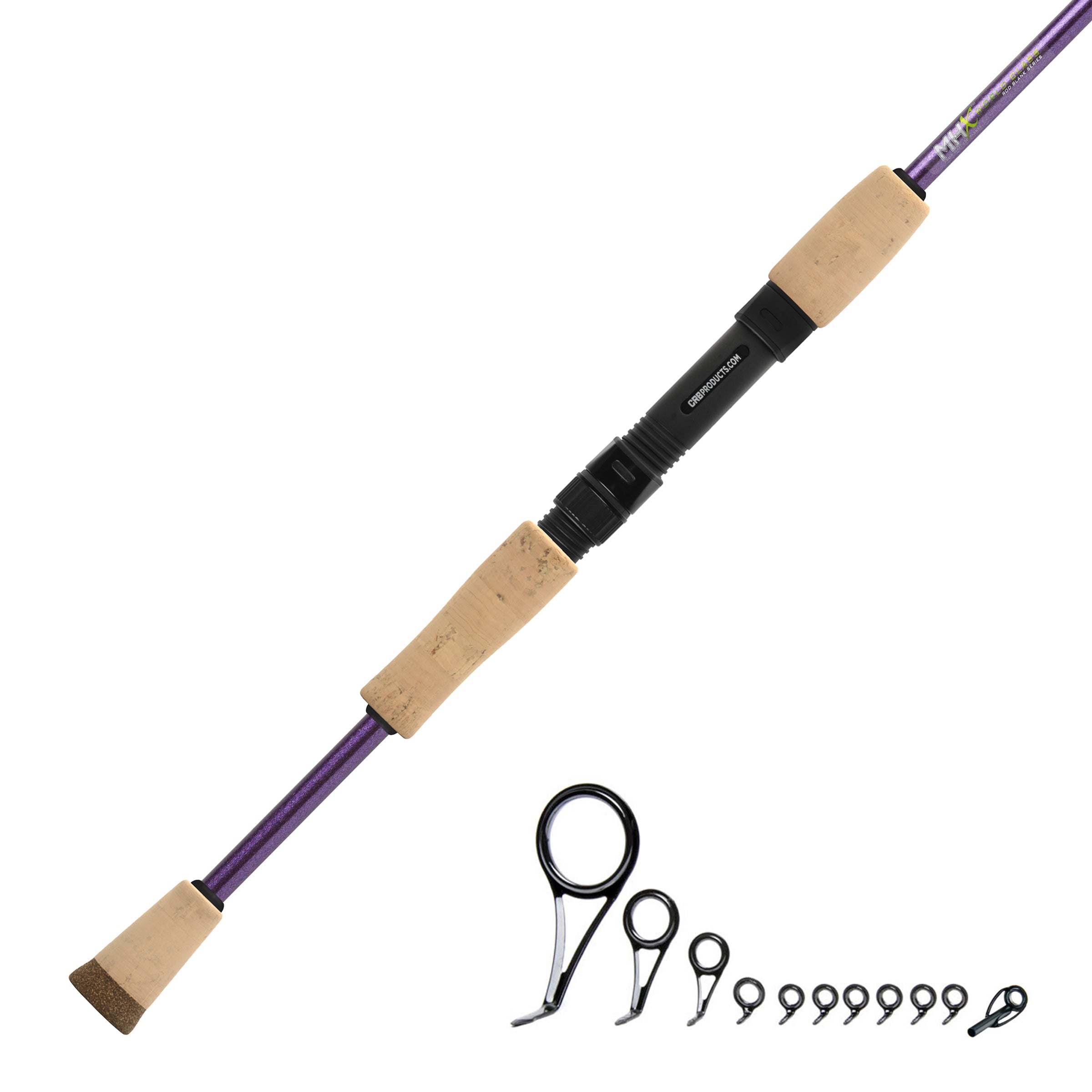 Purple Camo Split Grip Rainshadow RX6 Spinning Rod. 